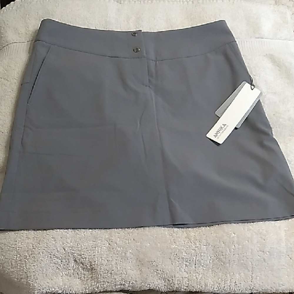 Cutter & Buck Slate Gray Mini Skirt with Front Pockets